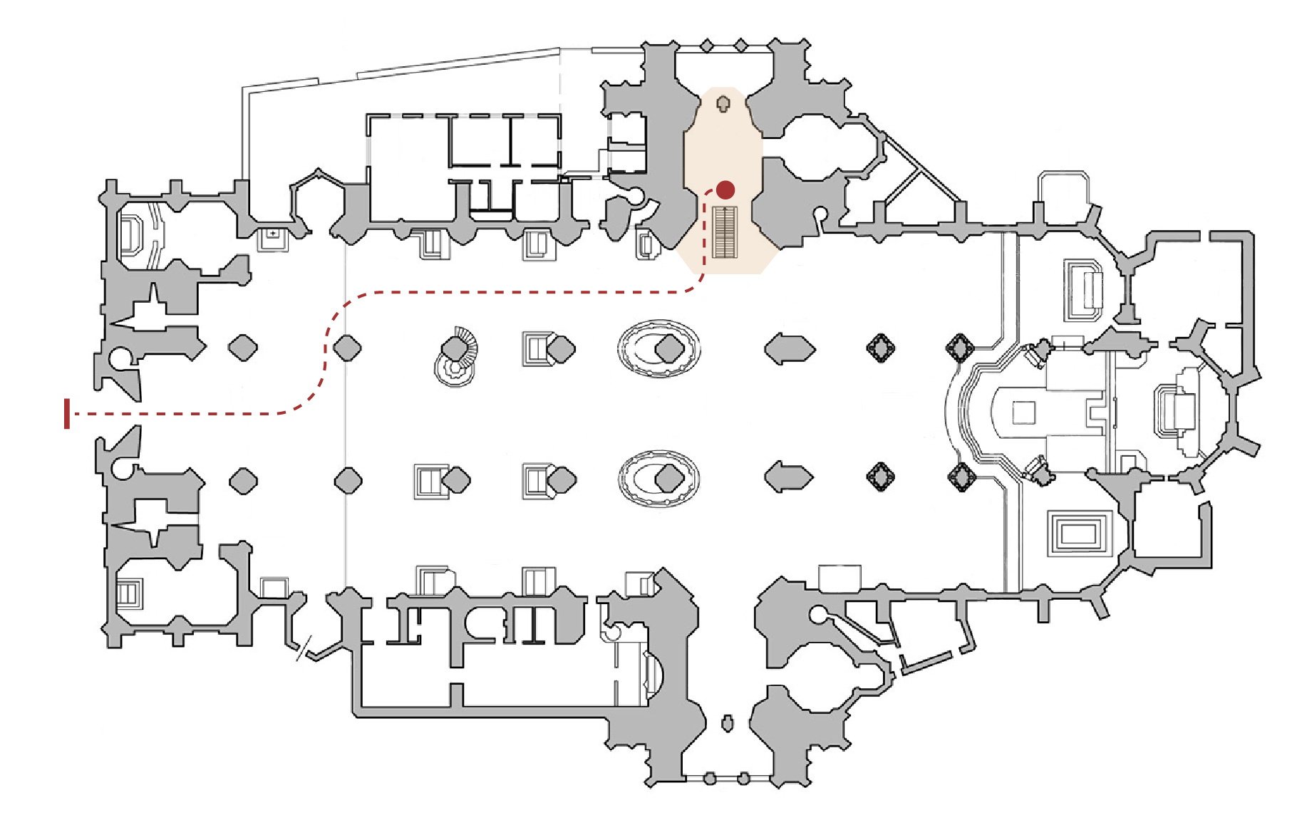 Lageplan für die Katakomben